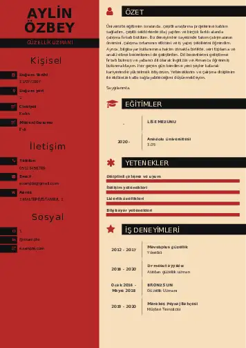 Güzellik Uzmanı Cv Örnekleri  cv indir